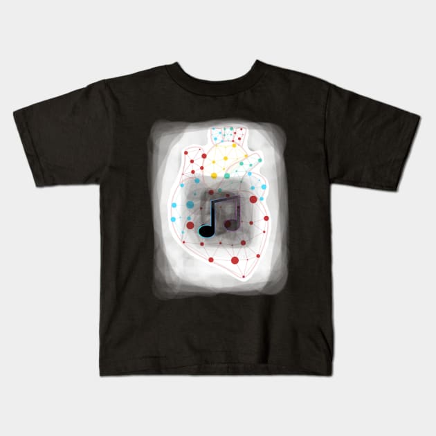 In love with music Kids T-Shirt by ovidiuboc